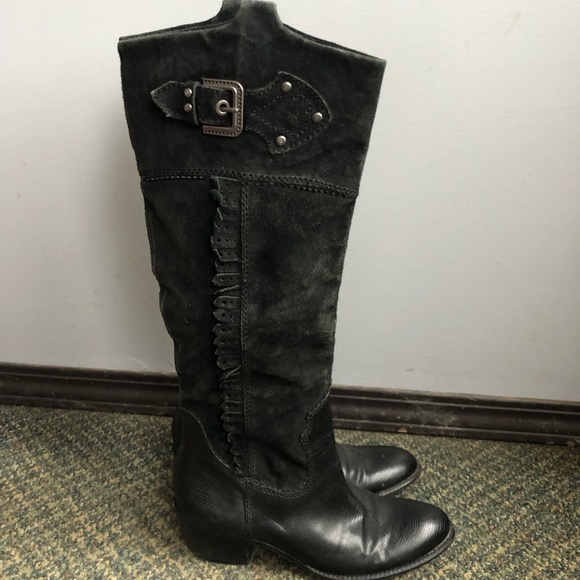 Franco Sarto Suede Western Gothic Witchy Boots - Picture 3 of 12